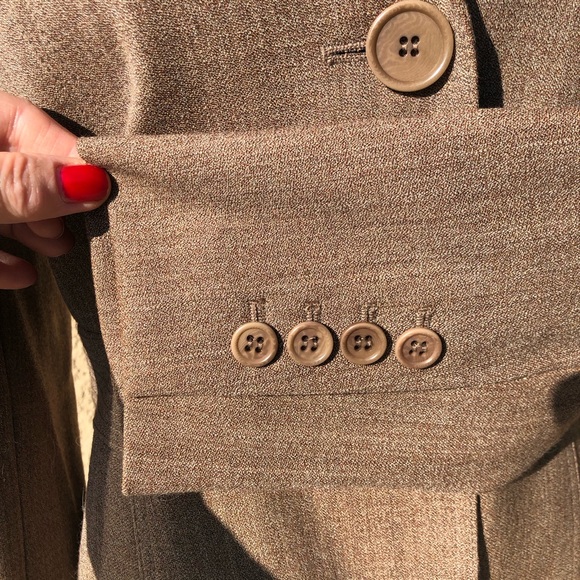 NWOT LOFT 6P Light Brown/Taupe Wool Fitted Blazer Jacket - Picture 3 of 7